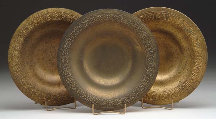 Appraisal: THREE TIFFANY STUDIOS BRONZE BOWLS Three Tiffany bronze bowls with