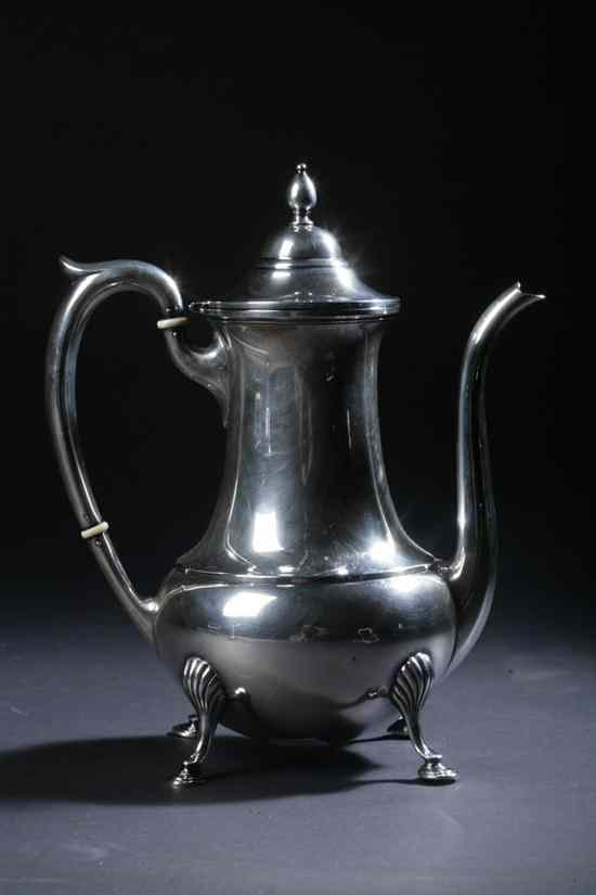 Appraisal: M FRED HIRSCH CO STERLING SILVER COFFEE POT - Baluster-from