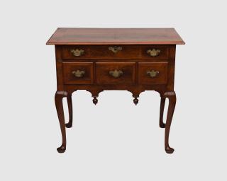 Appraisal: Queen Anne Walnut Lowboy with original brasses Queen Anne Walnut