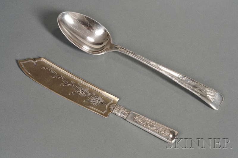 Appraisal: Two Large Sterling Flatware Serving Pieces late th early th