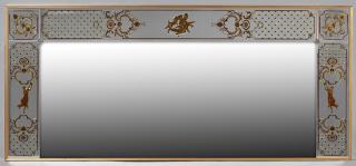 Appraisal: Italian Style Eglomise Overmantle Mirror th c with gilt figural