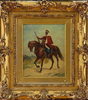 Appraisal: ATTRIBUTED TO ALEXIS DEMARLE DESERT DEFENDER Oil on panel x