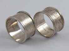 Appraisal: A pair of silver napkin rings Birmingham weight oz