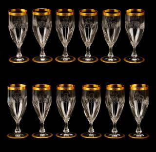 Appraisal: Moser Crystal Water Glasses Horace E Dodge Ludwig Moser Sohne