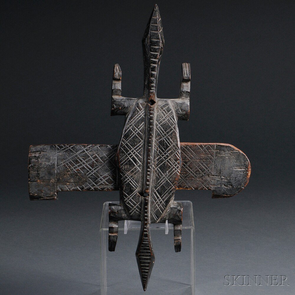 Appraisal: Dogon Door Latch in the form of a Janus-headed lizard