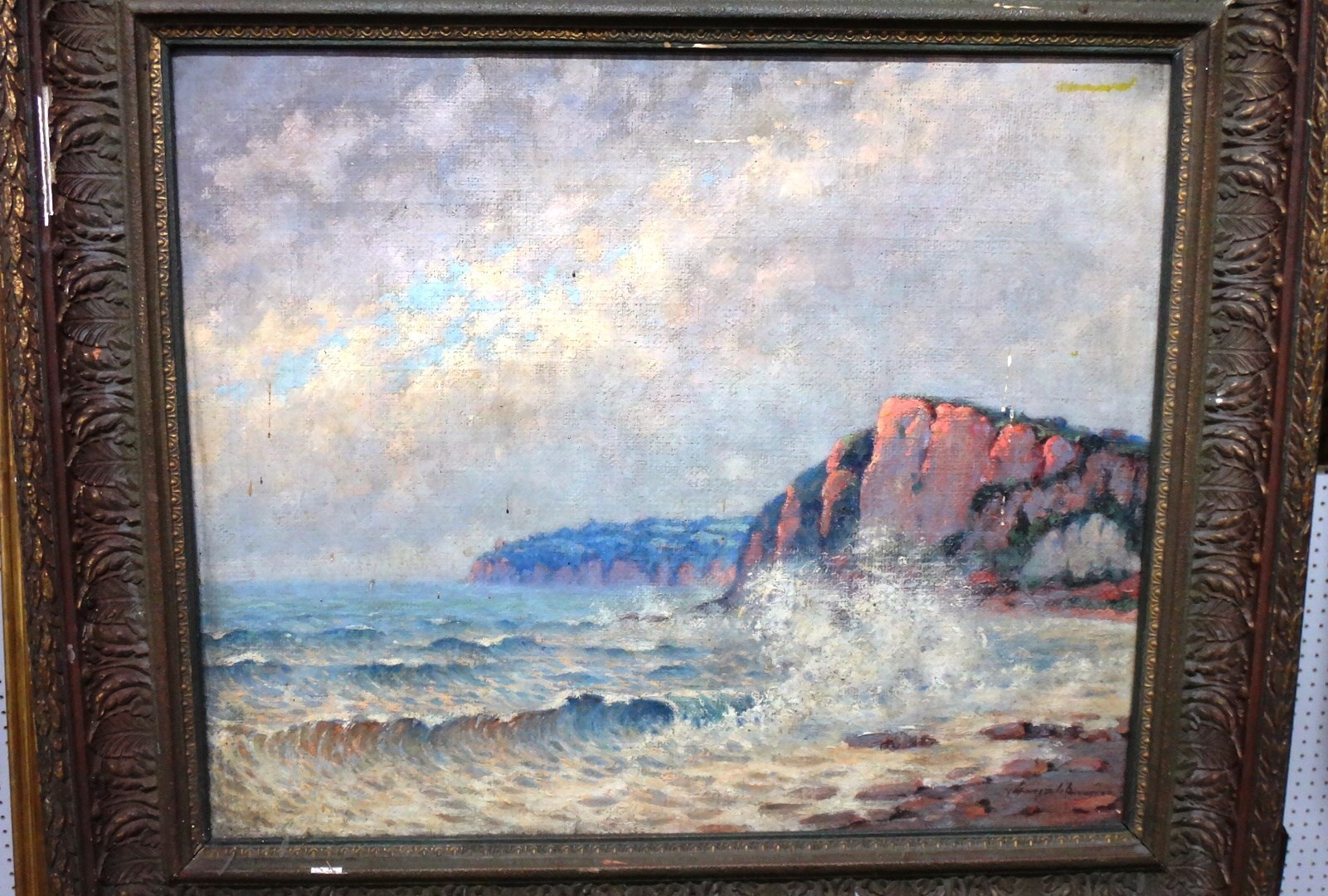 Appraisal: Continental School early th century A rocky coastline oil on