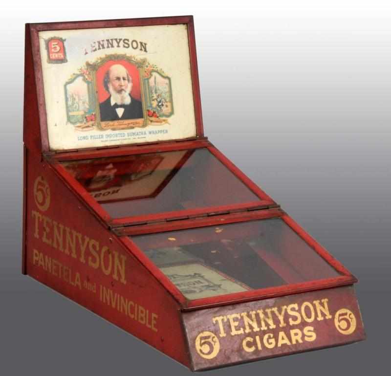 Appraisal: Tin Glass Tennyson Cigar Case Description Piece has average overall