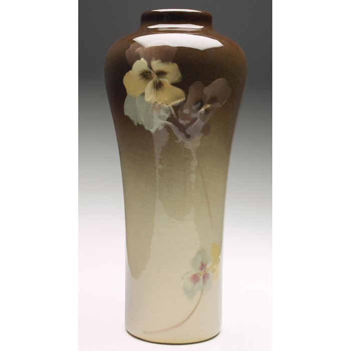 Appraisal: Weller Eocean vase shouldered form decorated with lavender yellow and