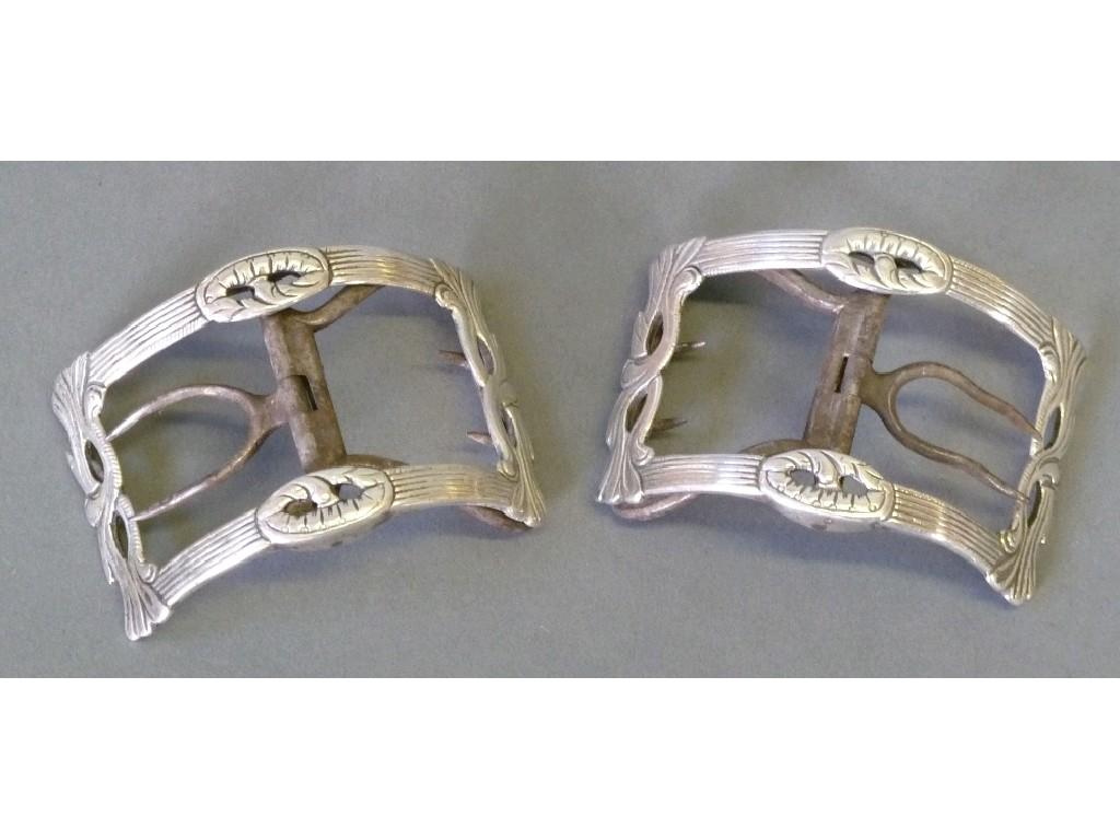 Appraisal: PAIR OF EARLY NINETEENTH CENTURY ENGRAVED AND PIERCED SHOE BUCKLES