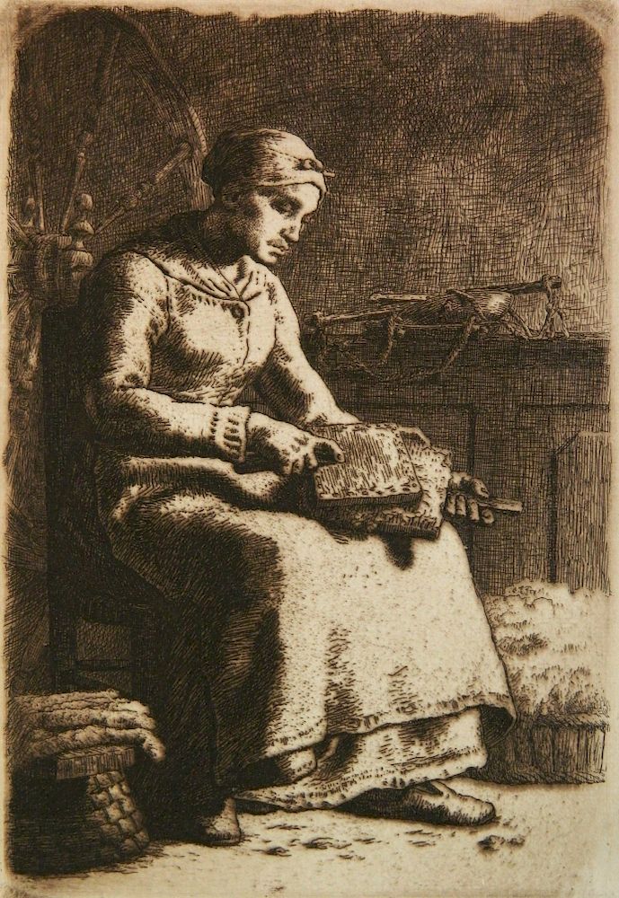 Appraisal: Jean Francoise Millet etching Jean Francoise Millet French - -