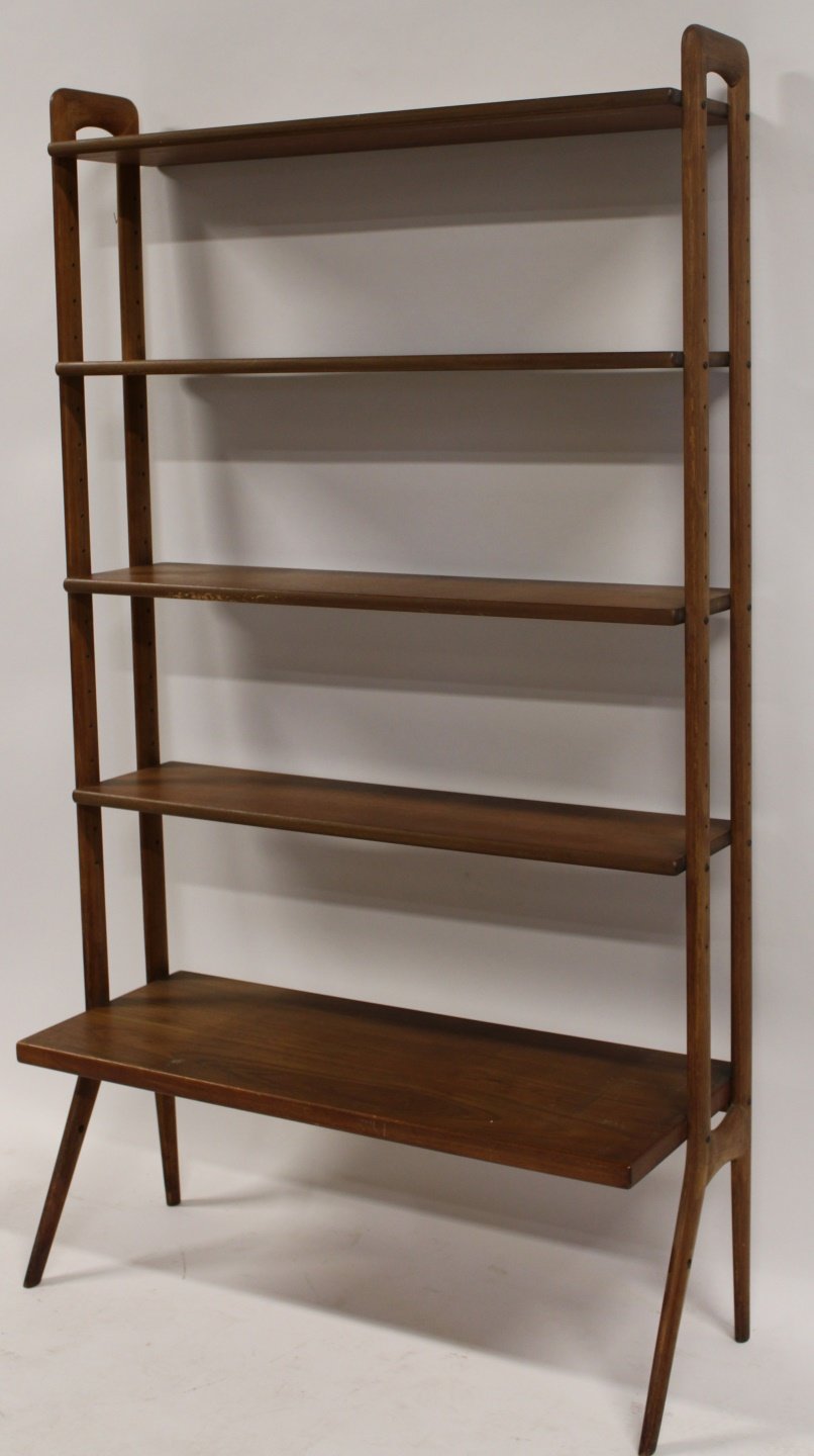 Appraisal: MIDCENTURY OPEN FRONT TEAK BOOK SHELF Danish modern From a