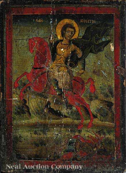 Appraisal: A Russian Icon of a Warrior Saint late th early