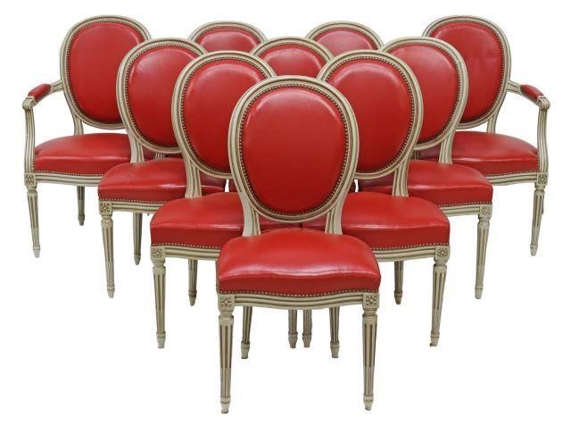 Appraisal: lot of French Louis XVI style dining chairs th c