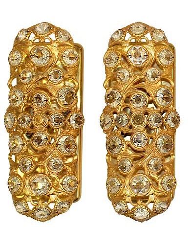 Appraisal: Peris Andreu Gold-Tone Metal Crystal Sconces Pr Pair of Peris