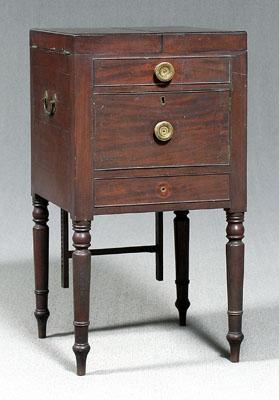 Appraisal: Regency mahogany wash stand two part hinged top opening to