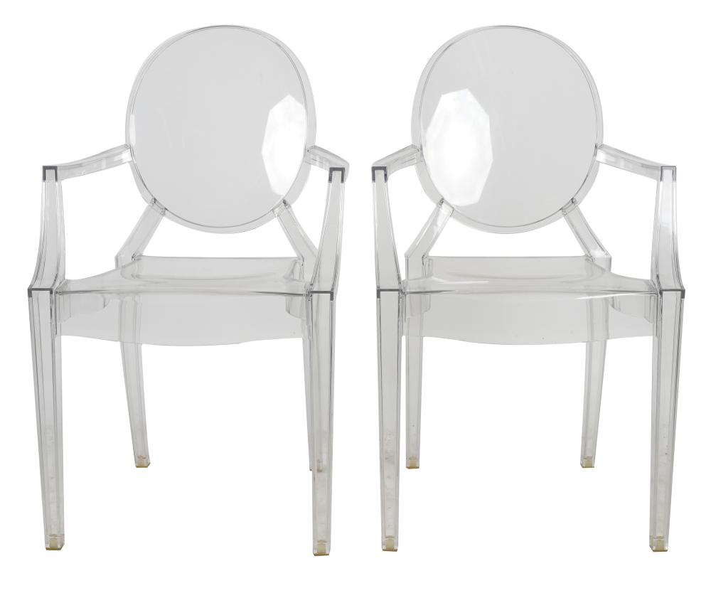 Appraisal: PHILIPPE STARCK FOR KARTELL PAIR LOUIS 'GHOST' CHAIRSwith manufacturer's molded