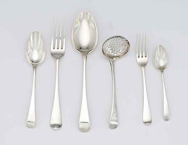 Appraisal: GEORGIAN STERLING FLATWARE BY RICHARD CROSSLEY pieces English mark of