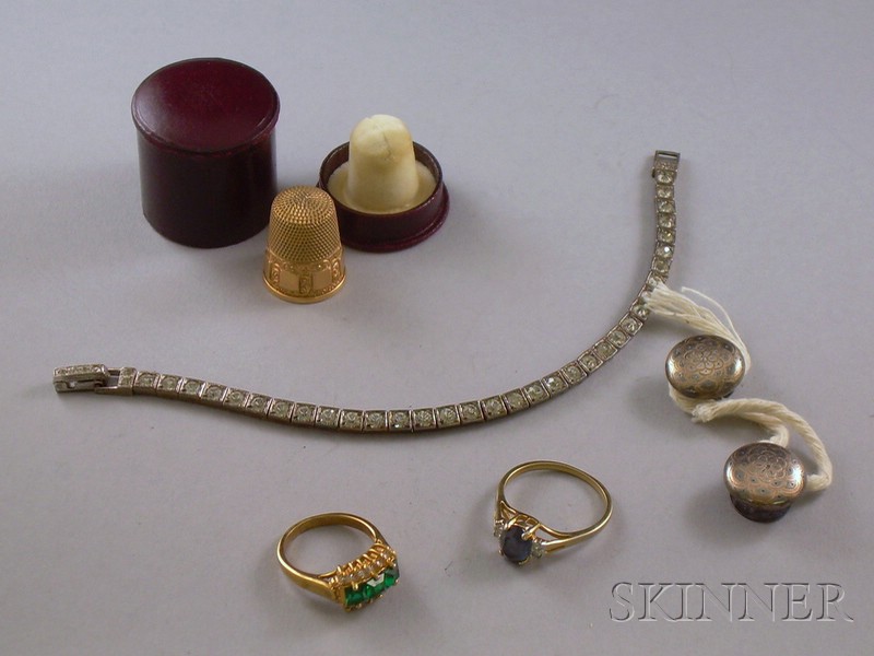 Appraisal: Small Group of Jewelry Items including two gemstone rings a