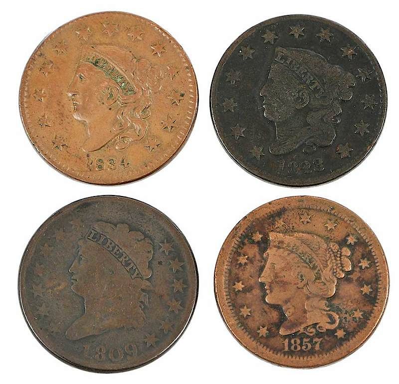 Appraisal: Over U S Large Cents through none issued in with