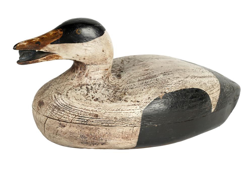 Appraisal: PAINTED CARVED WOOD DECOY DUCKunsigned inches wide inches deep inches