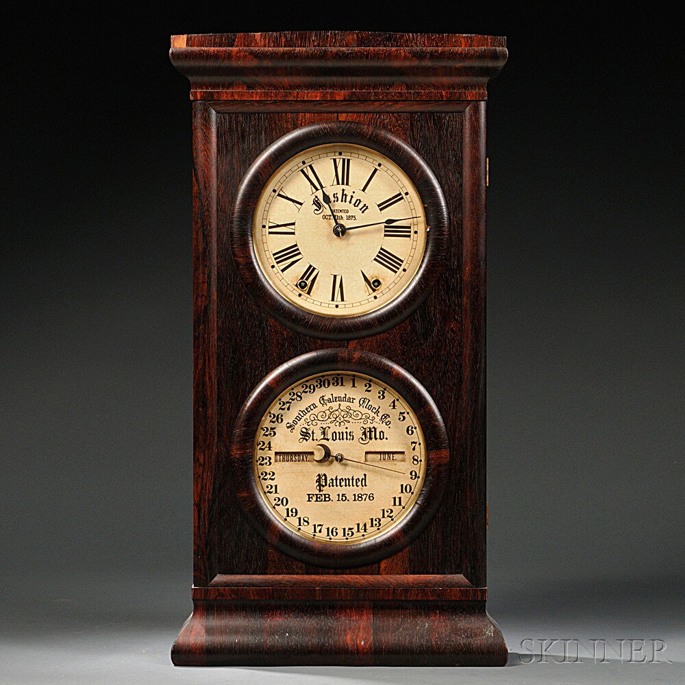 Appraisal: Southern Calendar Clock Company Fashion No Shelf Clock St Louis