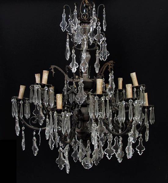 Appraisal: A Louis XV style twelve light chandelier height in diameter