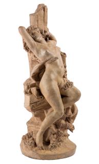 Appraisal: ALBERT-ERNEST CARRIER-BELLEUSE FRENCH - Angelique Chained to a Rock terracottaheight