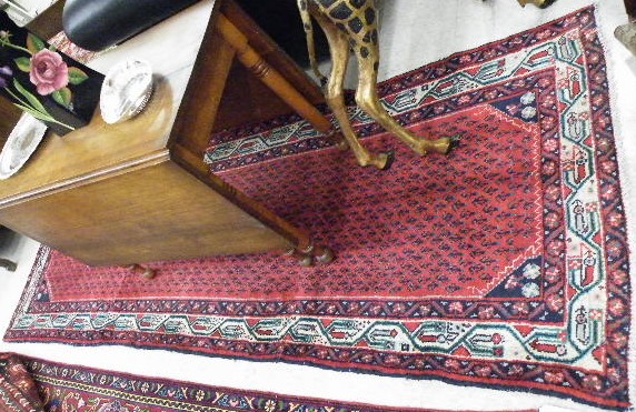 Appraisal: PERSIAN SERABAND RUNNER overall boteh design on red ground '