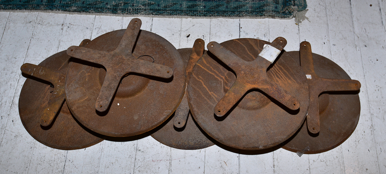 Appraisal: FIVE IRON LAZY SUSAN BASES h x diameter