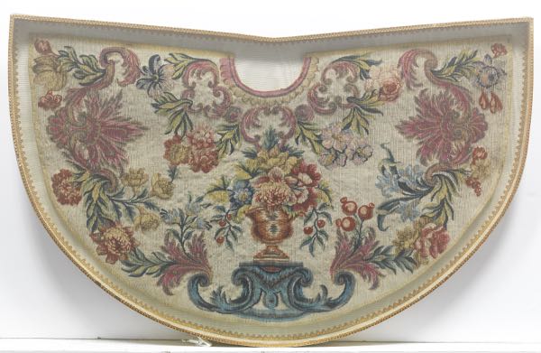 Appraisal: FRENCH ANTIQUE TAPESTRY IN CUSTOM FAME x x Fan shape