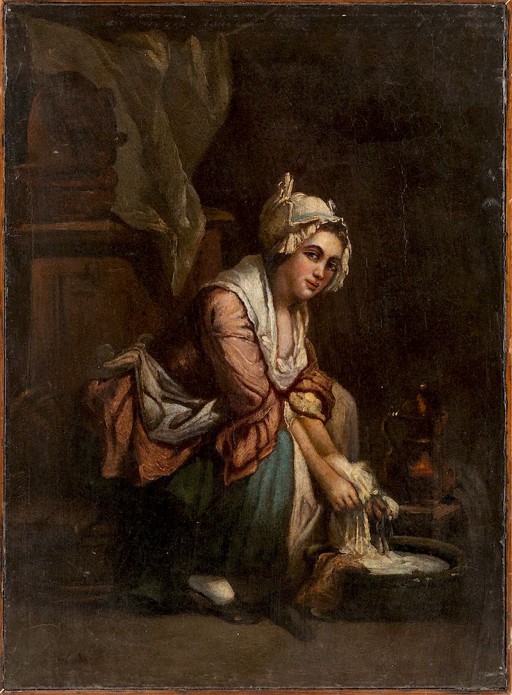 Appraisal: GABRIEL-GERVAIS CHARDIN FRENCH - GABRIEL-GERVAIS CHARDIN FRENCH - Woman Washing