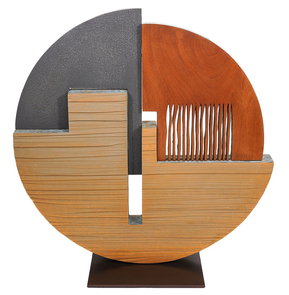 Appraisal: Pascal Pierme Metal Wood Abstract Sculpture Pascal Pierme France Born