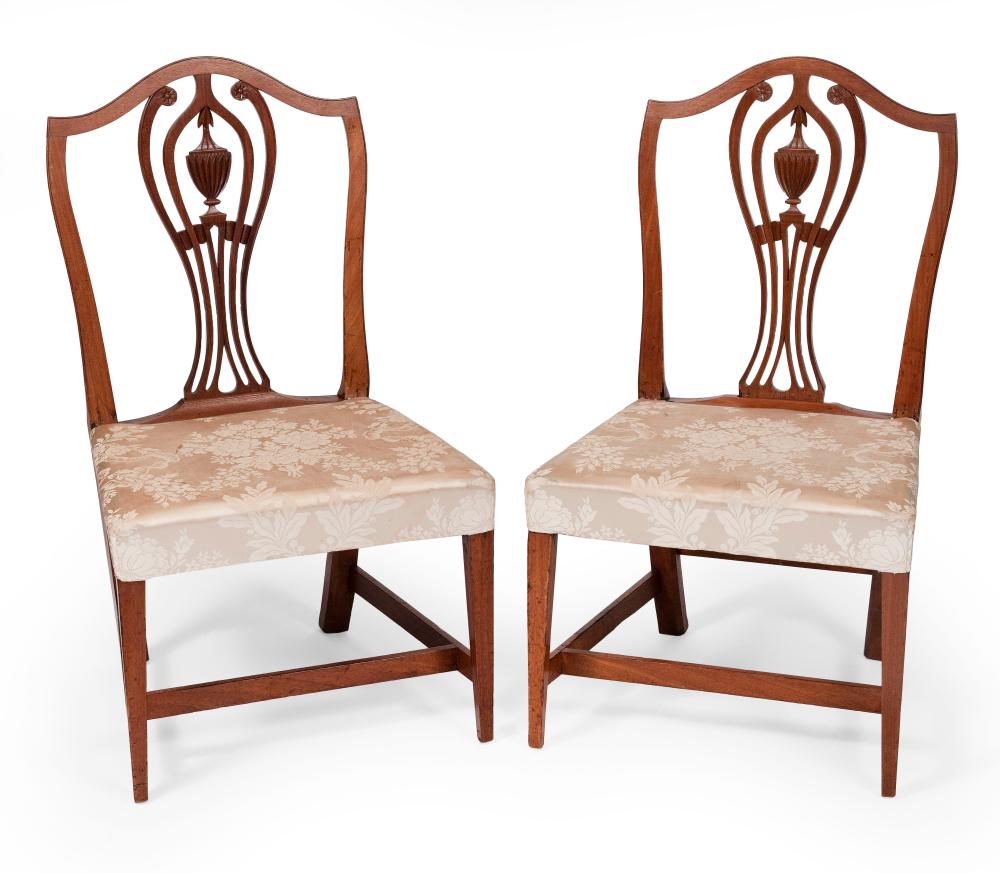 Appraisal: PAIR OF HEPPLEWHITE SIDE CHAIRS ATTRIBUTED TO KNEELAND AND ADAMS