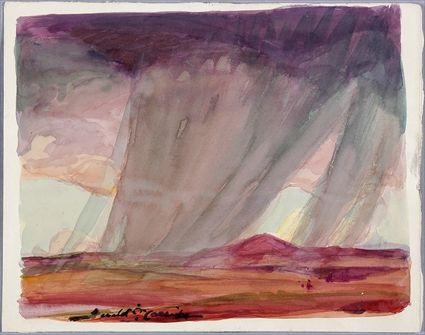 Appraisal: GERALD CASSIDY - LANDSCAPE SKETCH Watercolor on paper x in