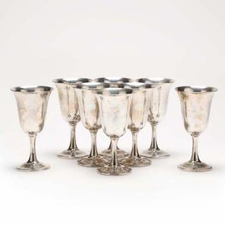 Appraisal: A Set of Sterling Silver Goblets by Wallace pattern number