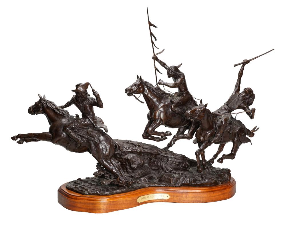 Appraisal: VIC RIESAU EXPRESS RIDERS PERIL bronze signed and numbered in