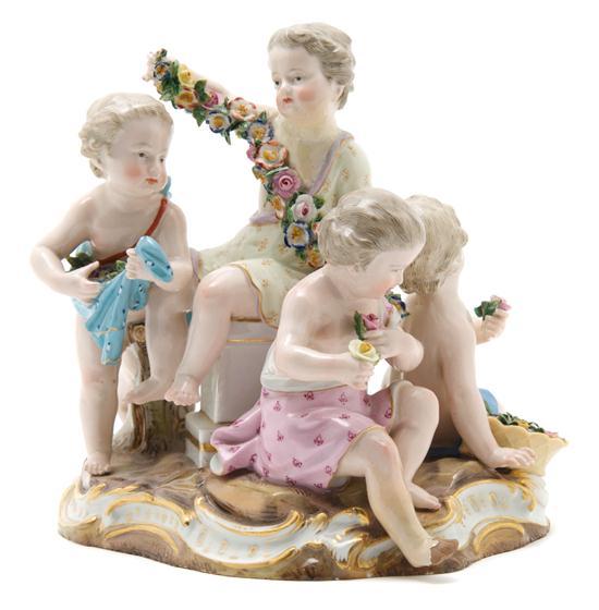 Appraisal: A Meissen Porcelain Figural Group depicting four children with floral