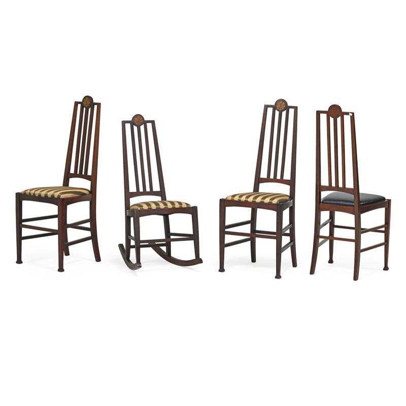 Appraisal: LUCE FURNITURE COMPANY Four chairs Condition Report Very good lightly