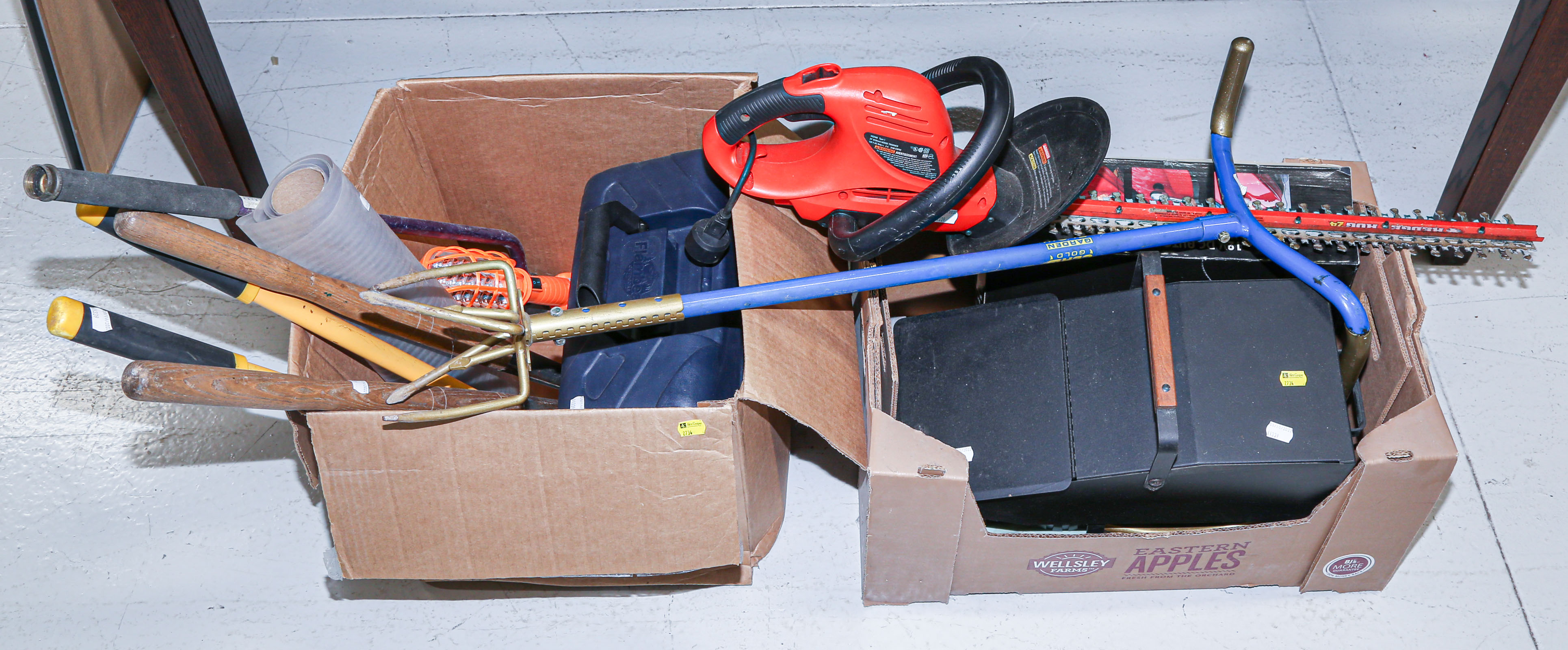 Appraisal: TWO BOXES OF HAND POWER GARDEN TOOLS