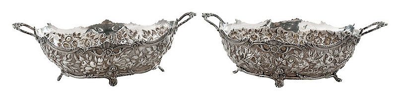 Appraisal: Pair Kirk Son Coin Silver Repousse Bowls Baltimore Maryland -