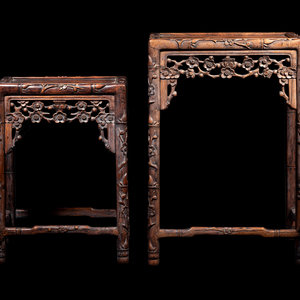 Appraisal: A Pair of Chinese Rosewood Stands EARLY TH CENTURY each