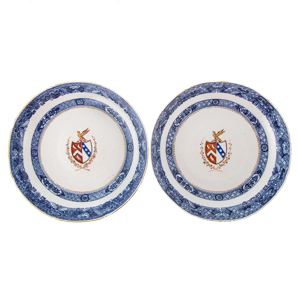 Appraisal: Pair of Chinese Export Armorial Soup Plates Circa having true