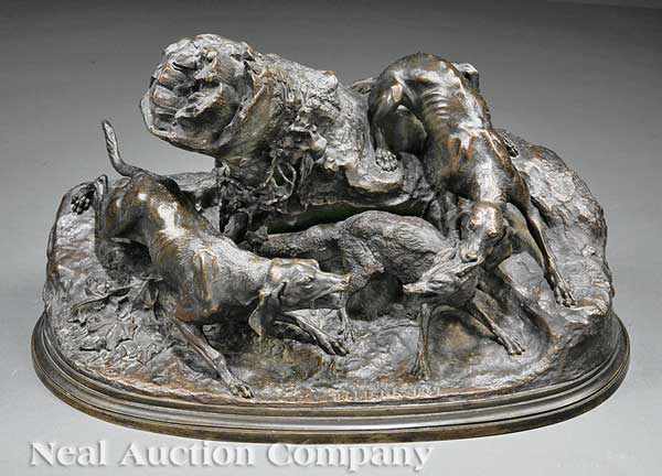 Appraisal: Pierre-Jules M ne French - Dogs Bringing a Fox to