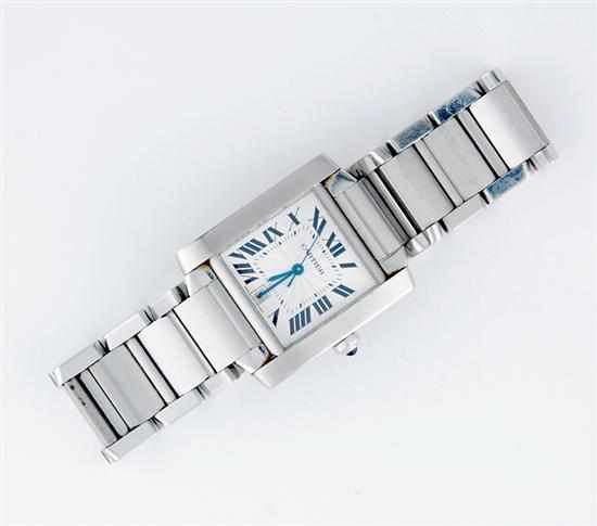 Appraisal: Cartier men's Tank wristwatch circa nickel-finish stainless steel lever movement