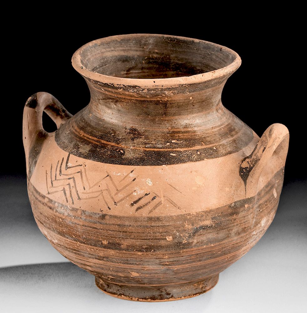 Appraisal: Greek Mycenaean Pottery Jar - Intact Originally Listed At Ancient