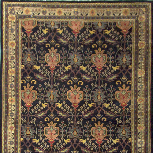 Appraisal: WILLIAM MORRIS STYLE Room-size rug with salmon ochre and grey