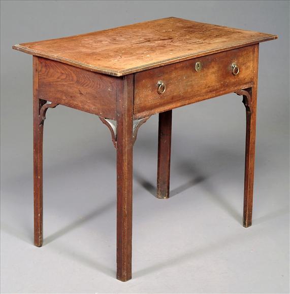 Appraisal: A George III chestnut side table circa the rectangular top