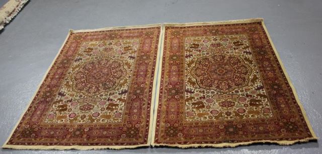 Appraisal: Pair of Finely Woven Vintage Tabriz Carpets The best of