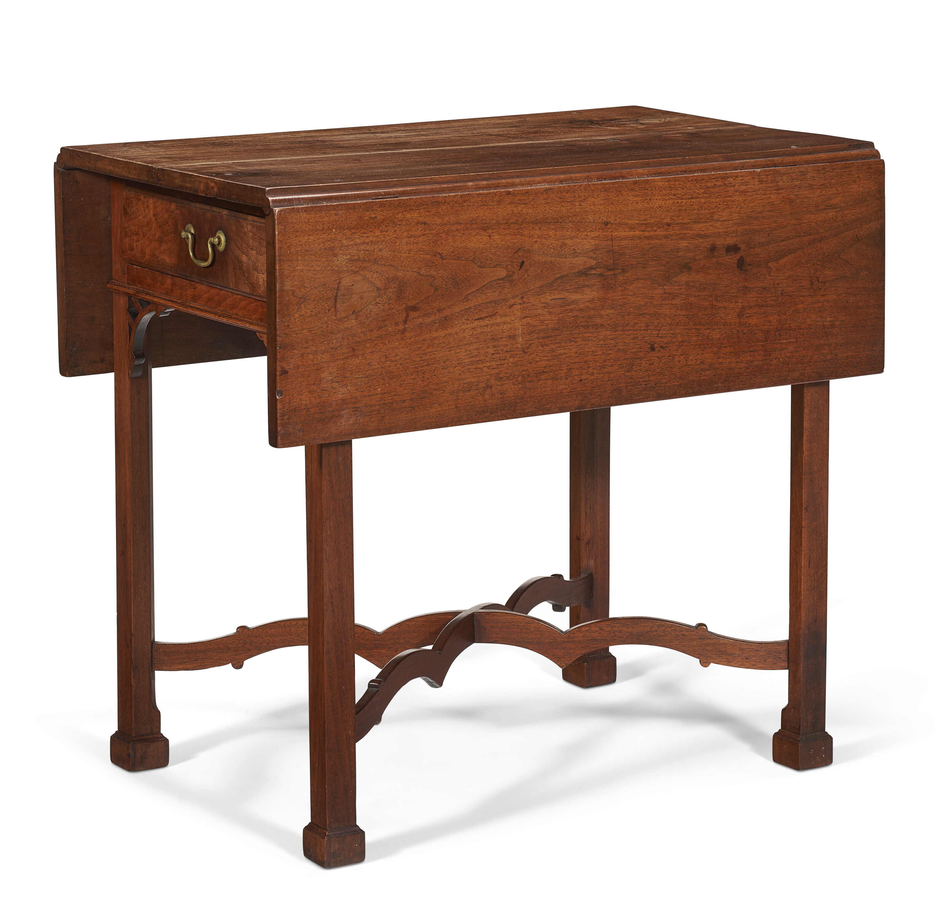 Appraisal: A CHIPPENDALE WALNUT CROSS-STRETCHER PEMBROKE TABLE PHILADELPHIA CIRCA in high