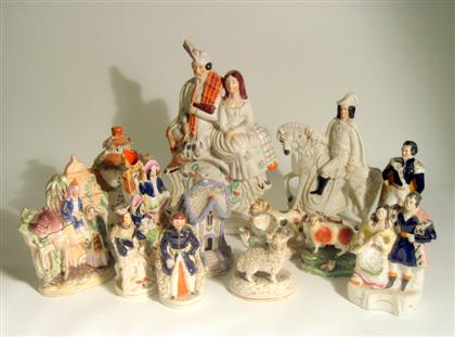 Appraisal: Group of Staffordshire pottery figure groups th century